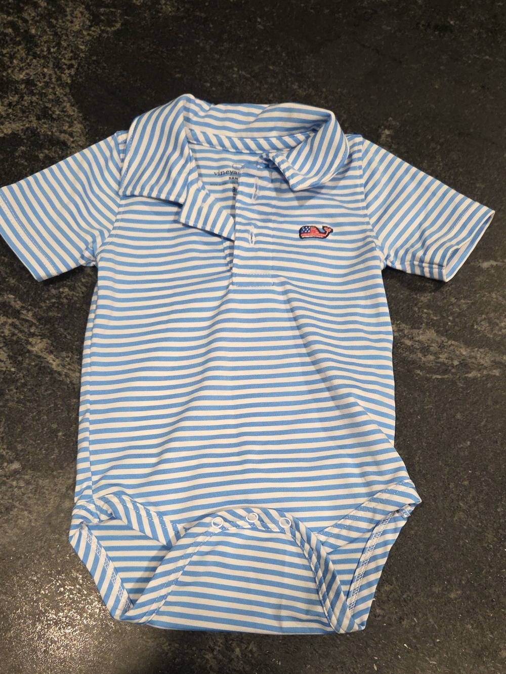 Vineyard Vines Light Blue & White Striped Polo One-Piece